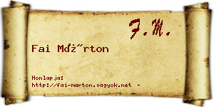 Fai Márton névjegykártya