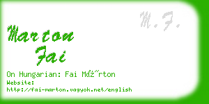 marton fai business card